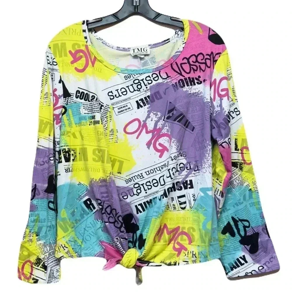 TMG  size 1X long -sleeved, cropped tee shirt
